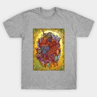 Samurai Wolf Head Surrealism Art T-Shirt